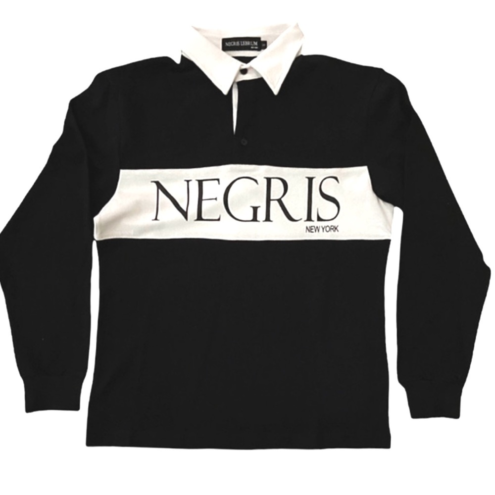 NEGRIS LEBRUM Women’s Medium Polo Luxury Designer Logo NEW YORK RUGBY - Picture 3 of 4